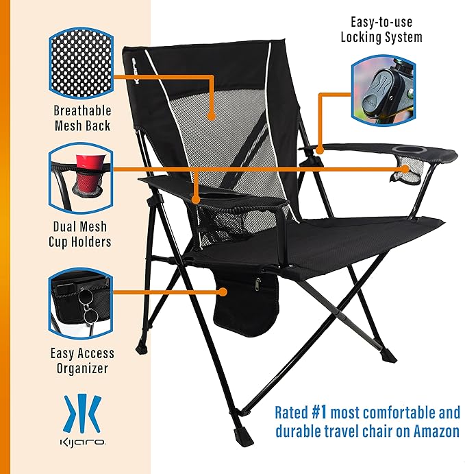 Folding Camp Chair for Camping, Beach, Picnic & Sporting Events with Carry Bag