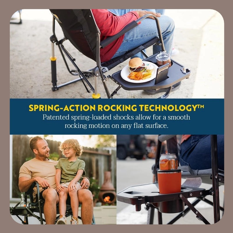 Comfort Camping Chair — Portable & Foldable · Padded Seat · Side Cup Holder for a More Relaxing Outdoor Experience.