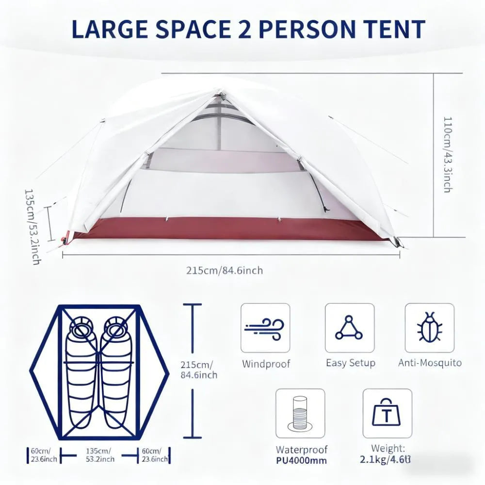 2-Person Ultralight Tent for Backpacking