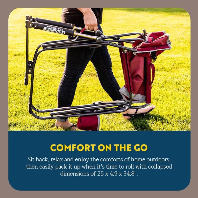 Comfort Camping Chair — Portable & Foldable · Padded Seat · Side Cup Holder for a More Relaxing Outdoor Experience.