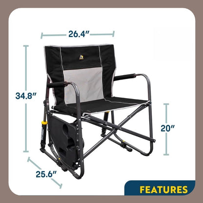 Comfort Camping Chair — Portable & Foldable · Padded Seat · Side Cup Holder for a More Relaxing Outdoor Experience.