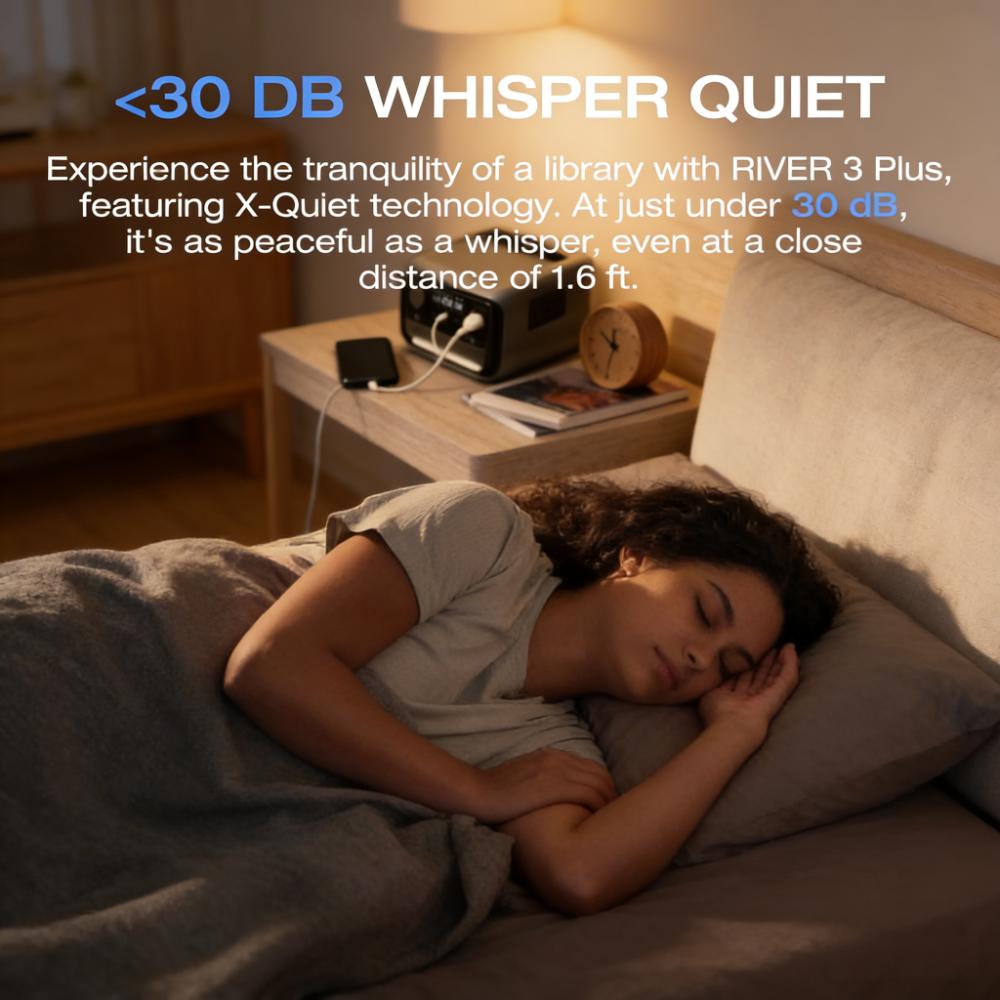 Portable Power Station, 286Wh LiFePO4 Battery, 3 AC Outlets, Fast Charging, Quiet Operation, Expandable to 858Wh, Solar Generator for Outdoor Camping/RV