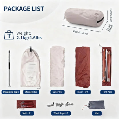 2-Person Ultralight Tent for Backpacking