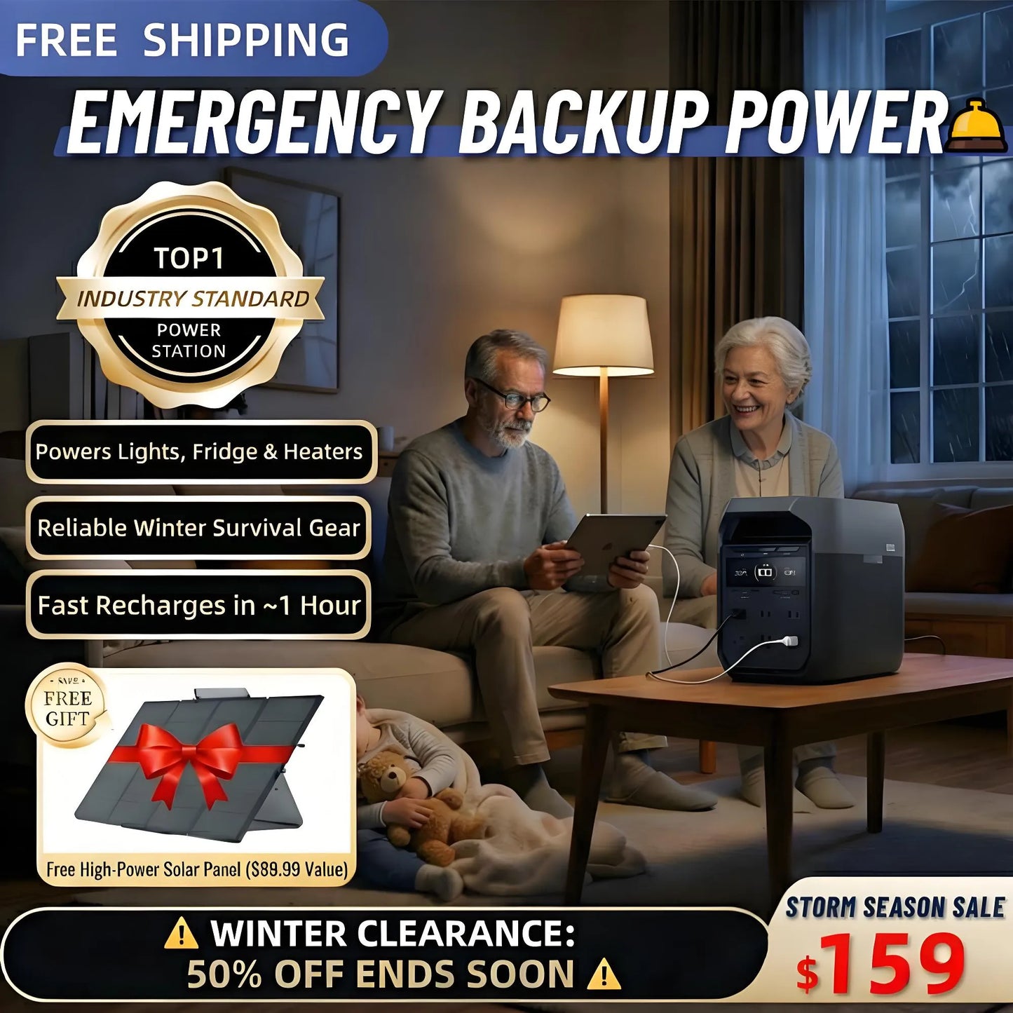 Emergency Power for YourFamily: solar charging kit(Sale $159)