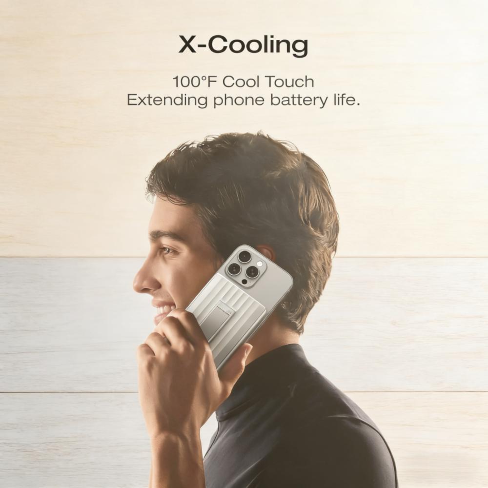 Magnetic Wireless Power Bank, 10,000mAh, 30W Fast Charging, Compatible with iPhone & AirPods, White